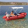 Capota Bimini / Capota solar ELEGANCE com 3 arcos / Altura 140 cm - Largura 150 cm cinzento
