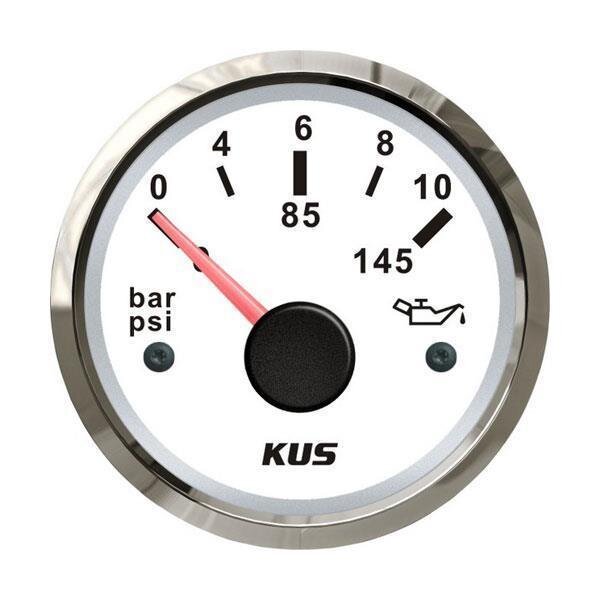 Indicador de pressão de óleo KUS 0-5 bar - branco