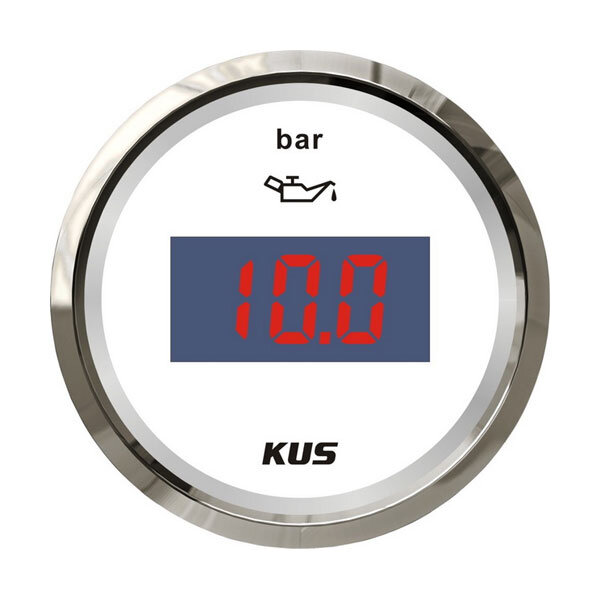 KUS digital oil pressure gauge 0-5 bar - white