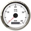Contador de rotações KUS com contador de horas de funcionamento para motores internos 0-4000 rpm - branco
