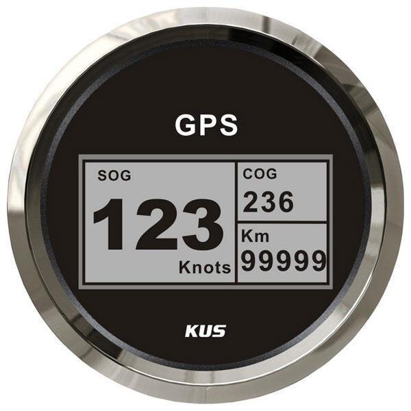 Velocímetro digital KUS GPS com indicação de rumo, velocidade e distância percorrida - preto