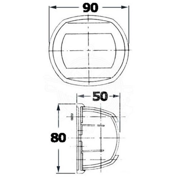 Luz de navegação LED (luz traseira / branca) 135° - aço inoxidável