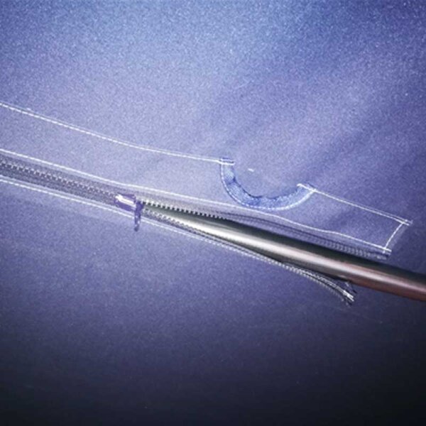 Costura de zíperes sob os arcos