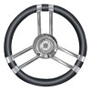 Steering wheel - stainless steel / black (&Oslash; 400 mm)